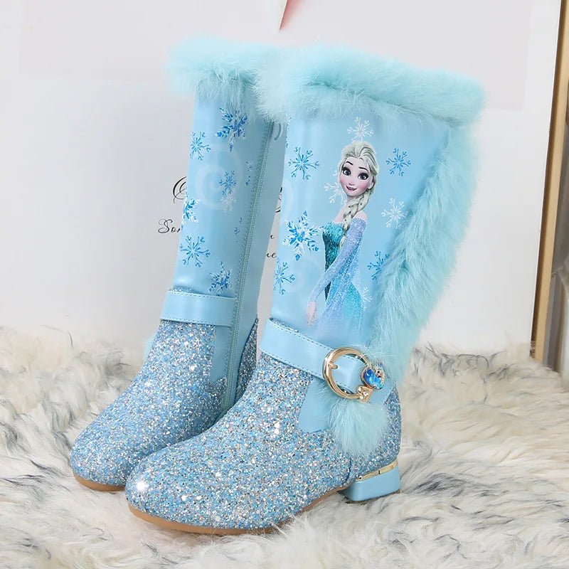 Frozen Themed Plush Fur Shoes
