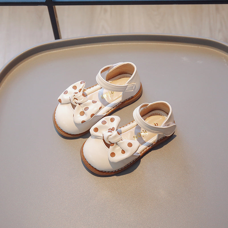Retro-stijl vlinderdas sandalen met zachte zool