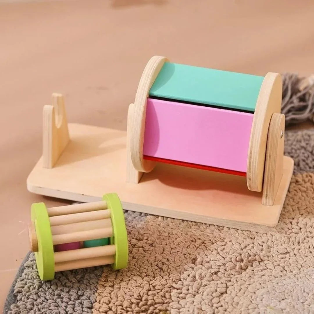 DrumBuddy – Holz-Rolltrommel & Rasselspielzeug für Babys