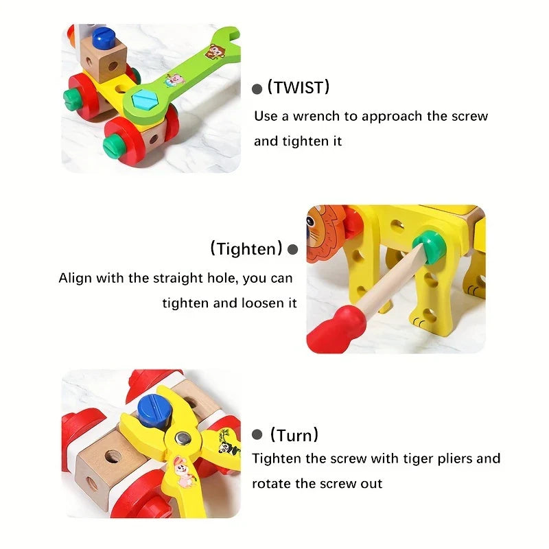 TinkerCritters – Holztierset für Kinder ab 3 Jahren – Fördert Kreativität und Feinmotorik
