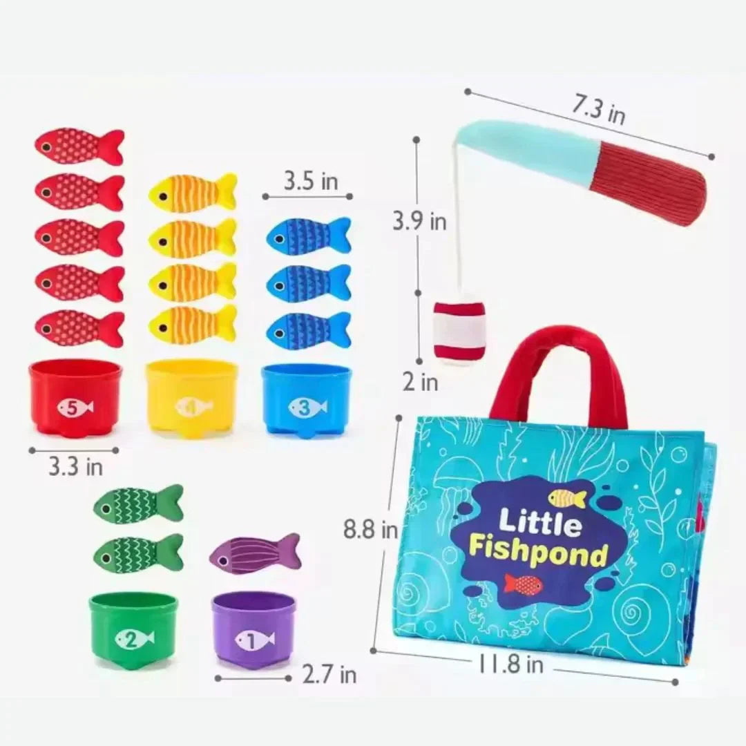 FishyCatch Pond – Stoff Magnetisches Angel- & Sortierspiel für Kleinkinder ab 1 Jahr