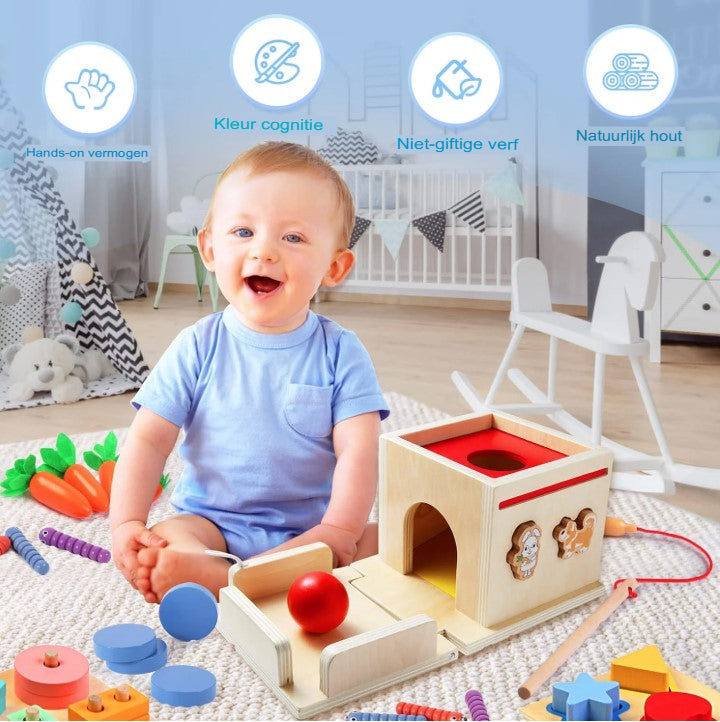 SmartStart Montessori Spielzeug – 8-in-1 Aktivitätswürfel aus Holz für Kinder von 12 Monaten bis 6 Jahren