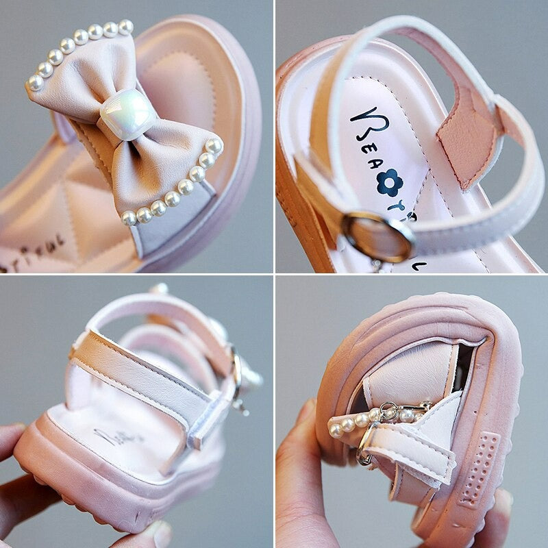 Meisjes parel strik prinses sandalen