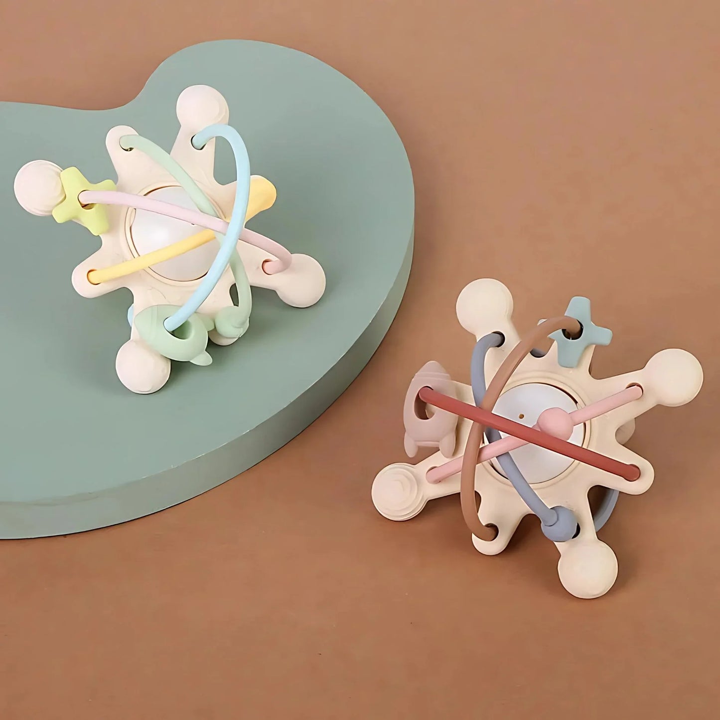 GrippyGiggle – Silikon Sensorischer Stern Beißspielzeug & Rassel für Babys 5–15 Monate