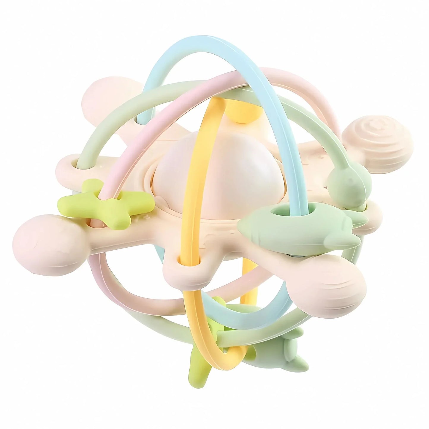 GrippyGiggle – Silikon Sensorischer Stern Beißspielzeug & Rassel für Babys 5–15 Monate