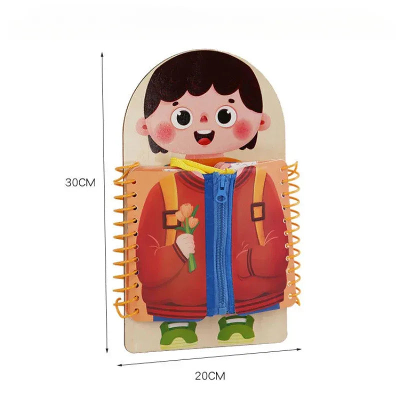 DressUpBook – Montessori Anziehfähigkeiten Buch für Kinder ab 2 Jahren – Fördert Unabhängigkeit, Konzentration & Feinmotorik