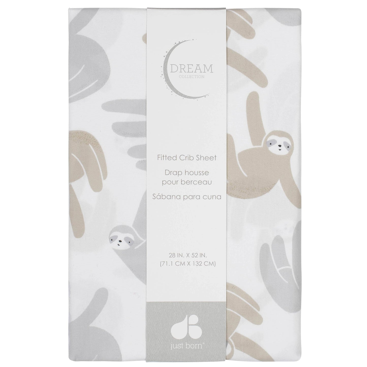 Neutral Sloth Ombre Printed Sheet