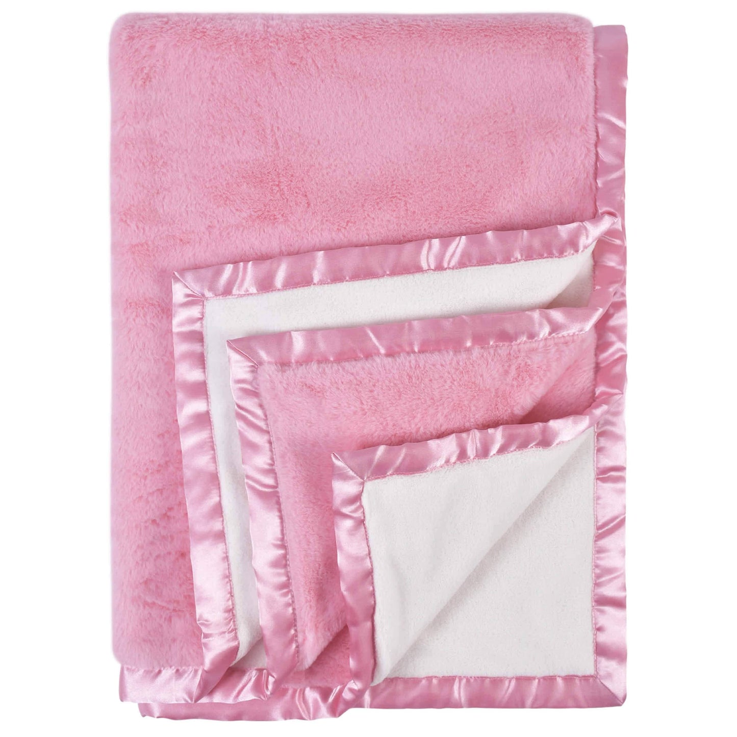 Embroidered Girls Light Pink Plush Blanket