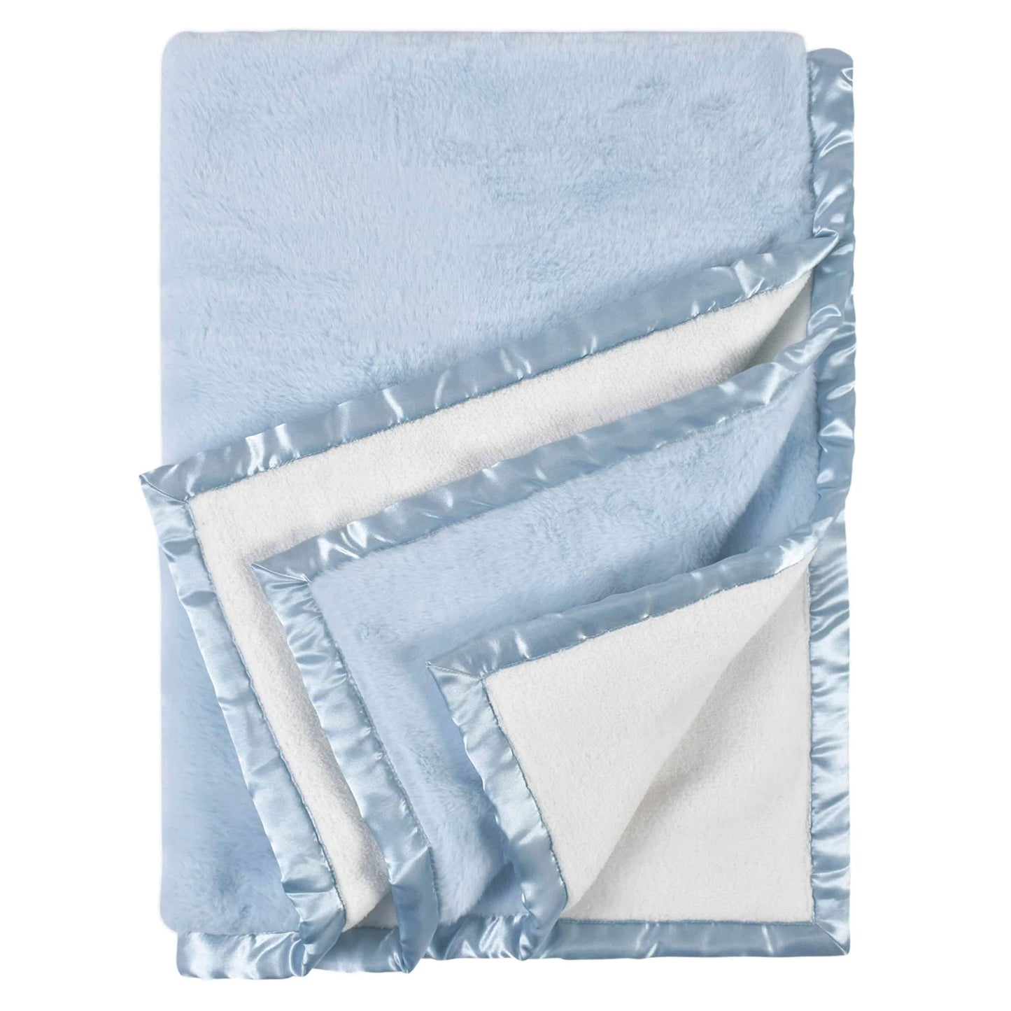Embroidered Boys Light Blue Plush Blanket
