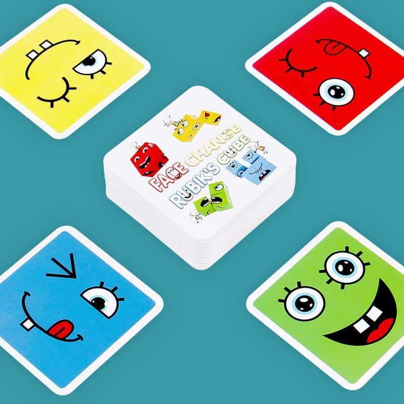 FaceRubrics -Hölzerne Ausdrücke Passende Blockpuzzles Bauwürfel