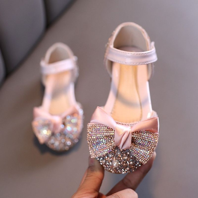 Kindersandalen met strik en strass