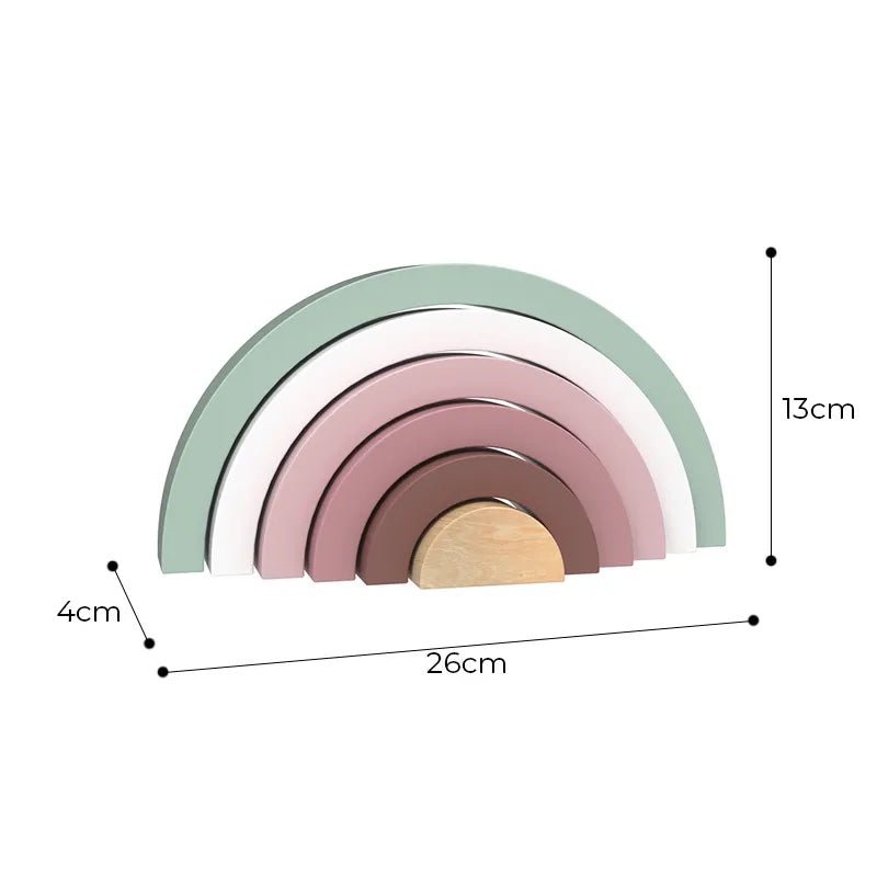 Speel houten regenboog stapelbare blokken puzzelspeelgoed – Roze