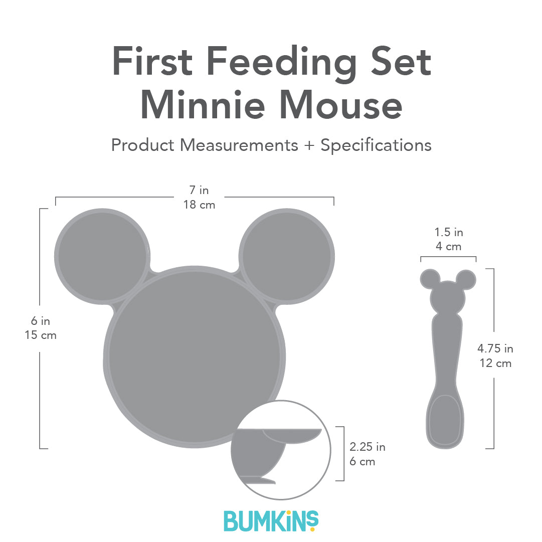 Siliconen eerste voedingsset: Minnie Mouse Gold