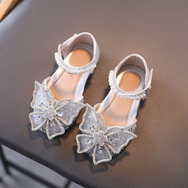 Babysandalen met glittervlindermotief
