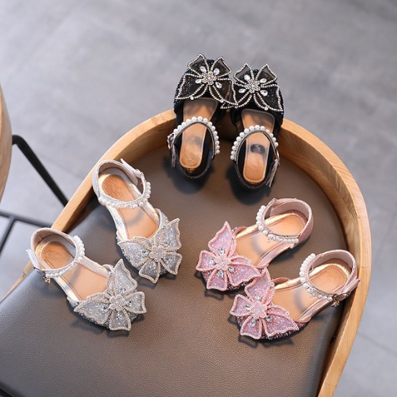 Babysandalen met glittervlindermotief