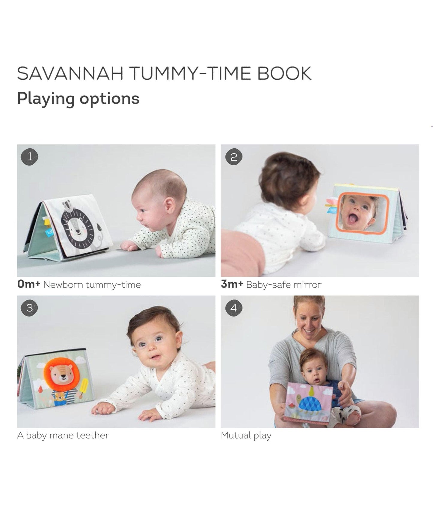Taf Toys - Książka „Savannah Adventures Tummy Time Book”
