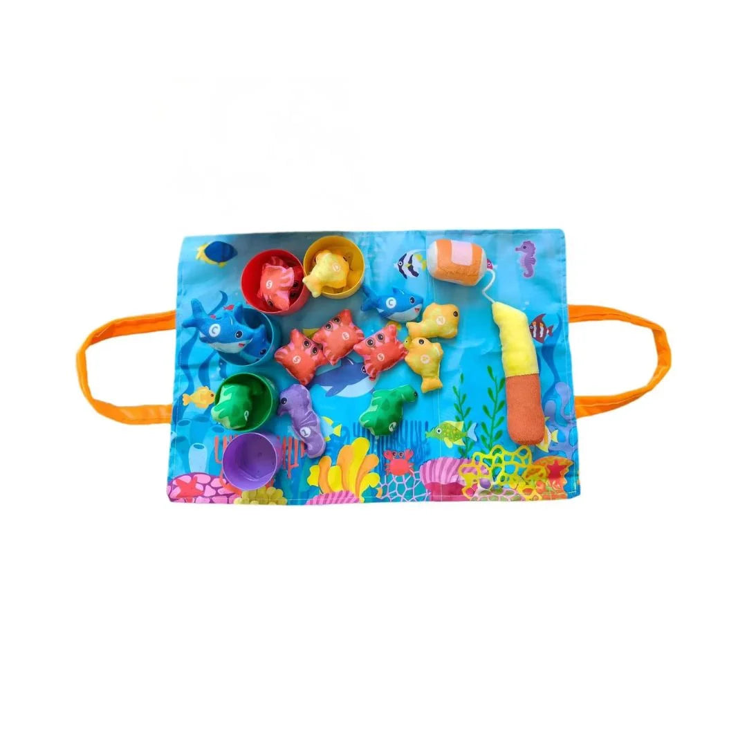 FishyCatch Pond – Stoff Magnetisches Angel- & Sortierspiel für Kleinkinder ab 1 Jahr