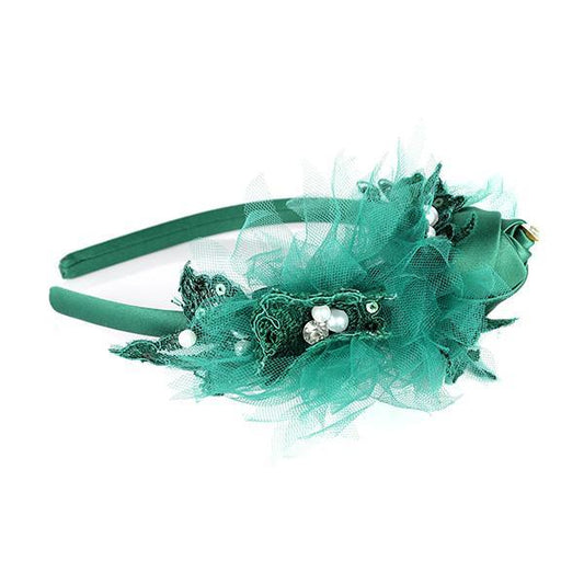 MEISJES GROENE ALICE BAND MET VERSIERING