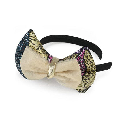 VEELKLEURIGE ANKARA HAARBAND MET GOUDEN NET VOOR MEISJES