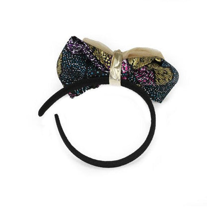 VEELKLEURIGE ANKARA HAARBAND MET GOUDEN NET VOOR MEISJES