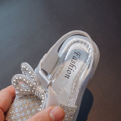 Feestsandalen met glitterdesign en lintbandjes