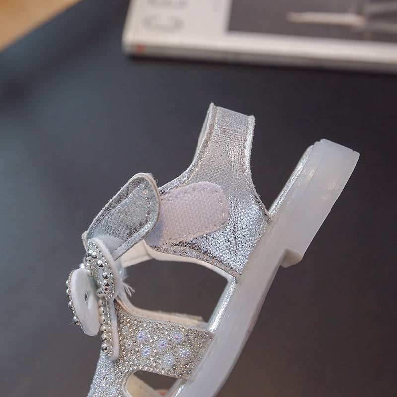 Feestsandalen met glitterdesign en lintbandjes