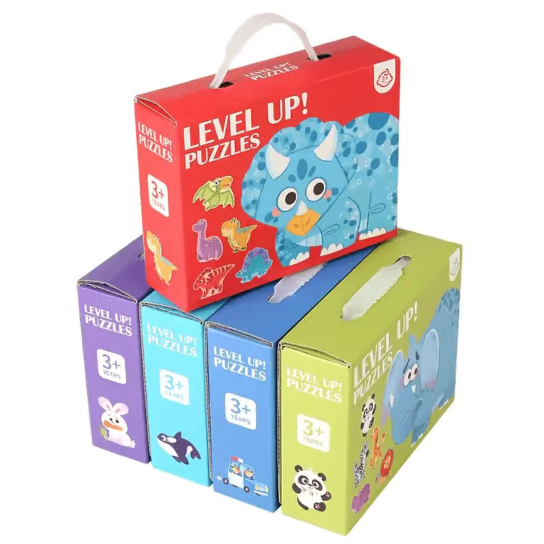 WoodyCraft – 6-in-1 Puzzle für Kinder ab 3+ – Fördert Feinmotorik