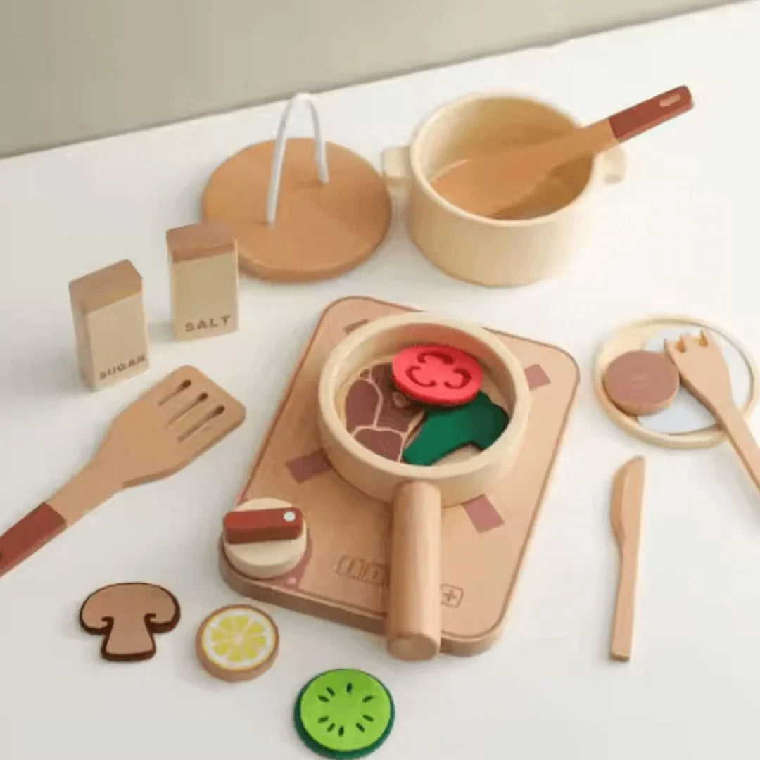 TinyCooks – Holzspielküche für Kinder ab 3+ – Fördert Fantasievolles Spiel