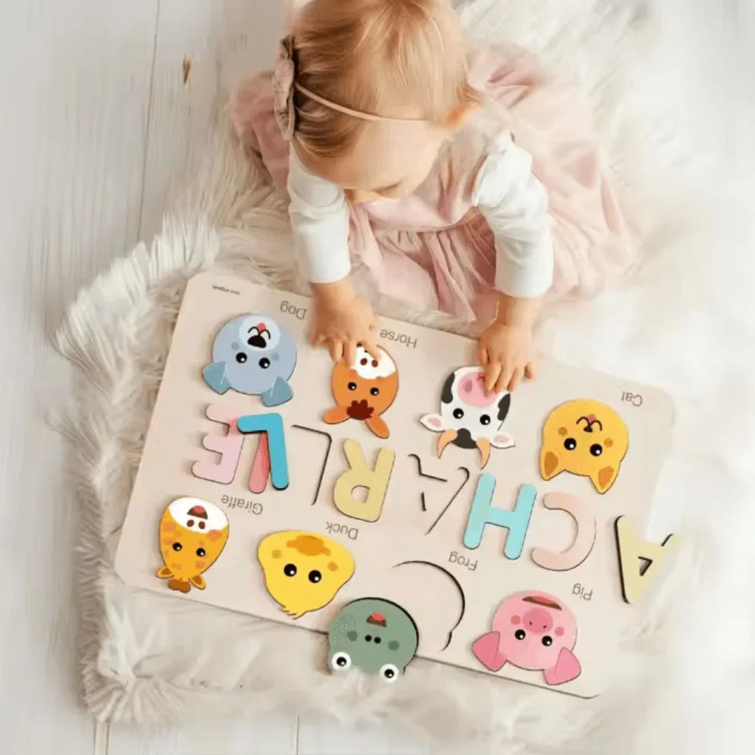 ZooPuzzleCraft – Personalisierte Holzpuzzle für Kinder ab 3+ – Fördert Kognitive Fähigkeiten
