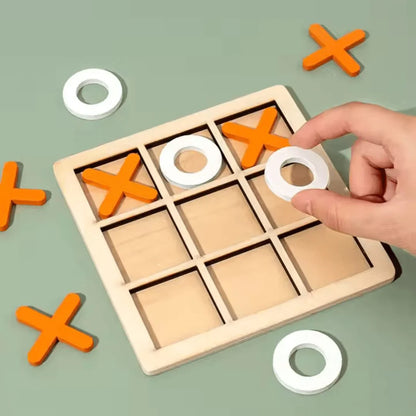 WoodPlay – Holz-Tic-Tac-Toe-Spiel für Kinder ab 3+ – Fördert Strategisches Denken