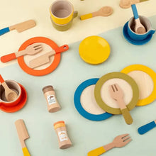 TinyChef – Holz-Küchenspielset für Kinder ab 3+ – Fördert Fantasievolles Spiel