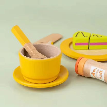 TinyChef – Holz-Küchenspielset für Kinder ab 3+ – Fördert Fantasievolles Spiel