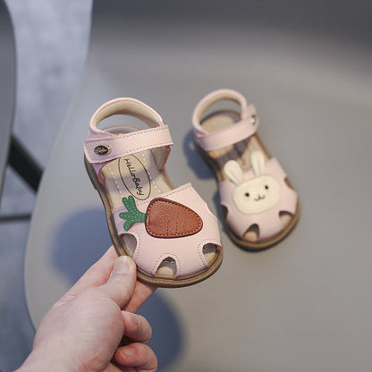 Casual sandalen met konijnen- en wortelmotief