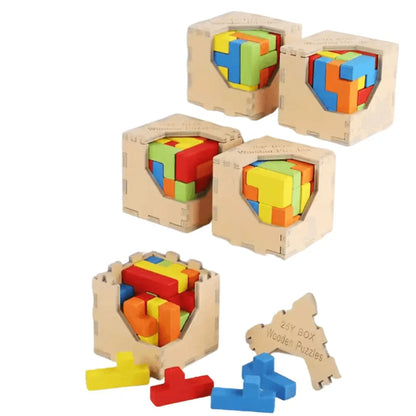 WoodieCraft – 3D Tetris-Puzzle-Zug für Kinder ab 3+ – Fördert Problemlösungsfähigkeiten