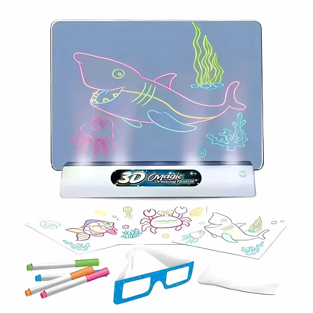 GlowSketch Board – Leuchtendes 3D Zauberzeichenbrett für Kinder ab 4 Jahren