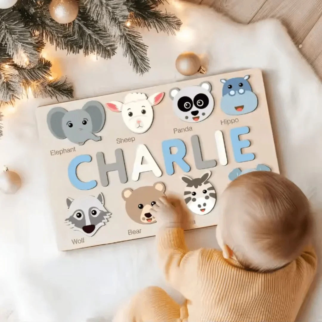 ZooPuzzleCraft – Personalisierte Holzpuzzle für Kinder ab 3+ – Fördert Kognitive Fähigkeiten