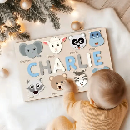 ZooPuzzleCraft – Personalisierte Holzpuzzle für Kinder ab 3+ – Fördert Kognitive Fähigkeiten