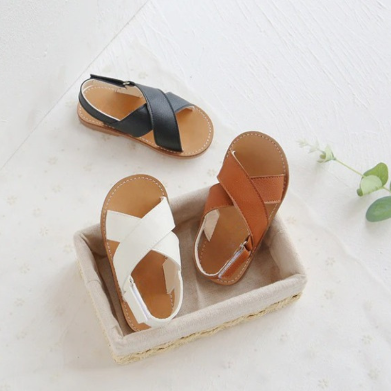 Cross-Tied Sandals For Kids