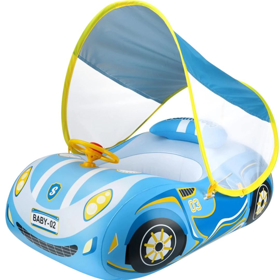 LittleSwimmer Baby-Pool-Schwimmring mit Sonnendach – Sicheres Sommerbaden für Kleinkinder