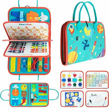 LittleExplorer - Soft Sensory Activity Book mit Reißverschlüssen, Knöpfen und Filzseiten - faltbares Montessori-Spielzeug - für Kinder ab 3 Jahren