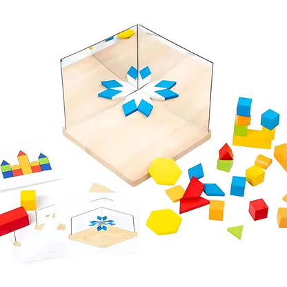 MirrorMinds – Holz Reflexions-Puzzleblöcke für Kinder ab 3 Jahren
