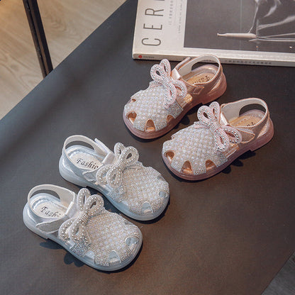 Feestsandalen met glitterdesign en lintbandjes