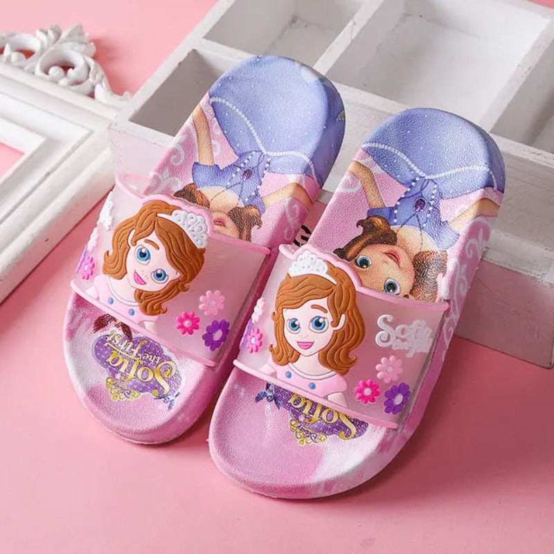 Prinsessen- en superheldenkinderzomerpantoffels