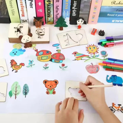 DrawEase - Holz-Zeichenschablonen-Set für Kinder