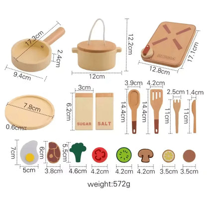 TinyCooks – Holzspielküche für Kinder ab 3+ – Fördert Fantasievolles Spiel