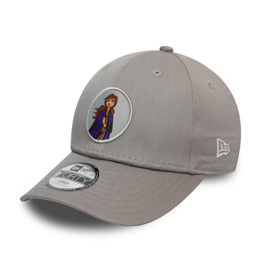 New Era Kids 9FORTY Anna Baseballpet - Disney Frozen-personagelogo - Grijs
