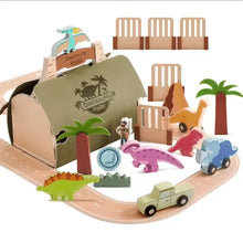 DinoQuest – Holz-Dinosaurierpark-Set für Kinder ab 3+ – Fördert Fantasievolles Spielen