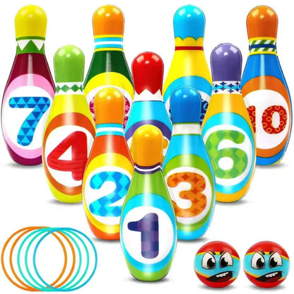 Strikey – Kinder Schaum Bowling Set ab 3 Jahren | Drinnen & Draußen Spielen