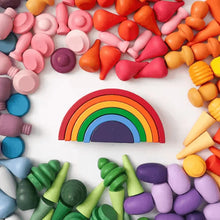 TimberTales – Holz-Regenbogen-Bausteine für Kinder ab 3+ – Fördert Kreativität