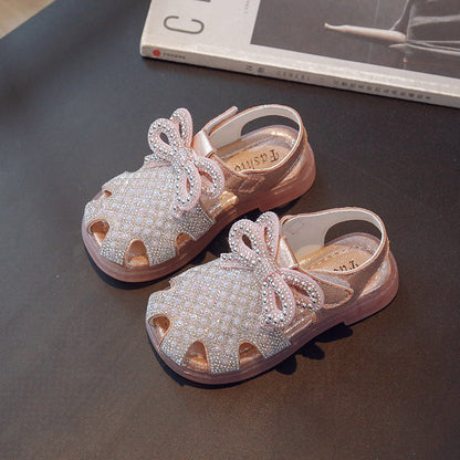 Feestsandalen met glitterdesign en lintbandjes